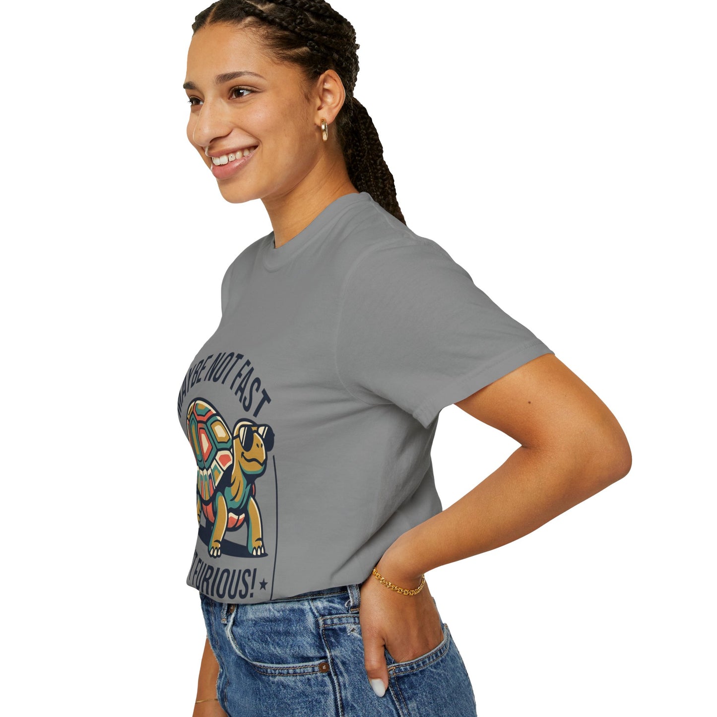 Maybe Not Fast But Furious! Turtle — Funny Retro Graphic Tee