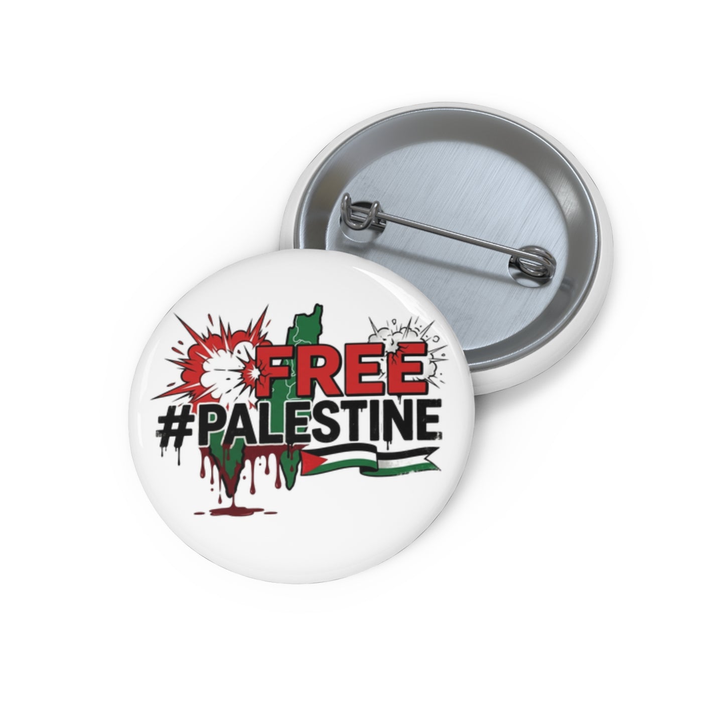Free #Palestine Protest Pin Button - Political Solidarity Badge