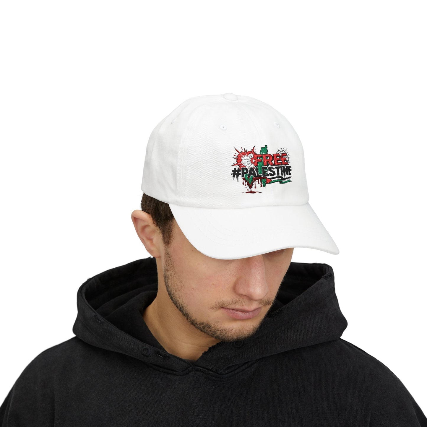 Unisex Cap — “FREE #PALESTINE” Embroidered Political Statement Hat