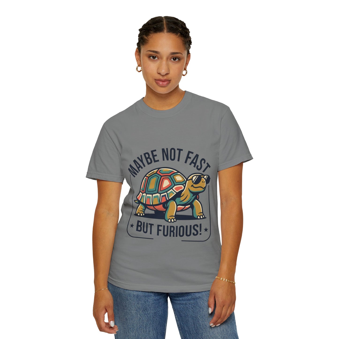 Maybe Not Fast But Furious! Turtle — Funny Retro Graphic Tee