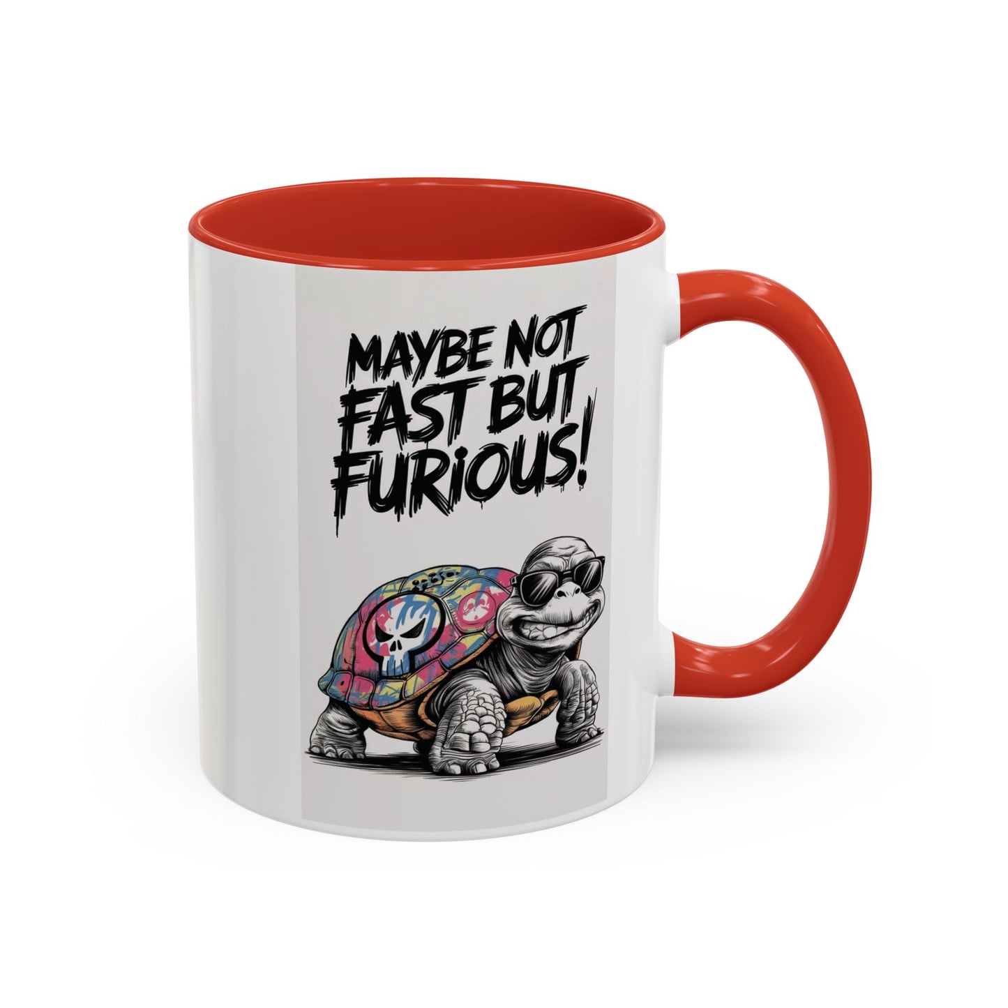 Maybe Not Fast But Furious Turtle Coffee Mug — Cute Funny Ceramic Tea & Coffee Cup
