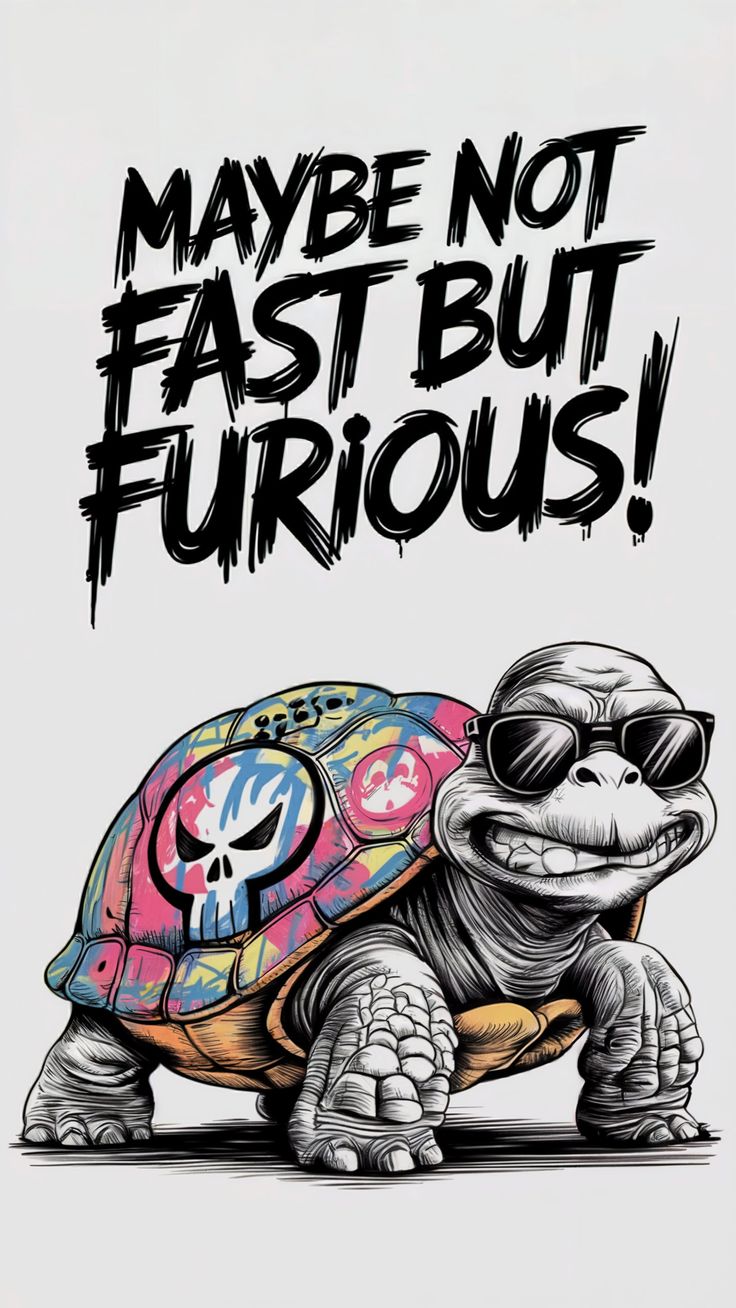 Maybe Not Fast But Furious Turtle Coffee Mug — Cute Funny Ceramic Tea & Coffee Cup
