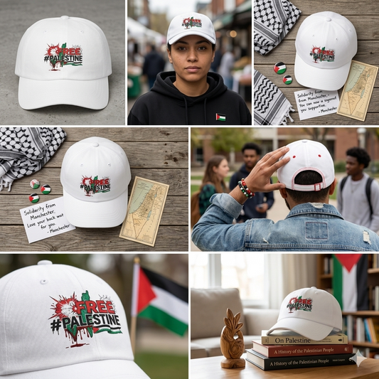 Unisex Cap — “FREE #PALESTINE” Embroidered Political Statement Hat