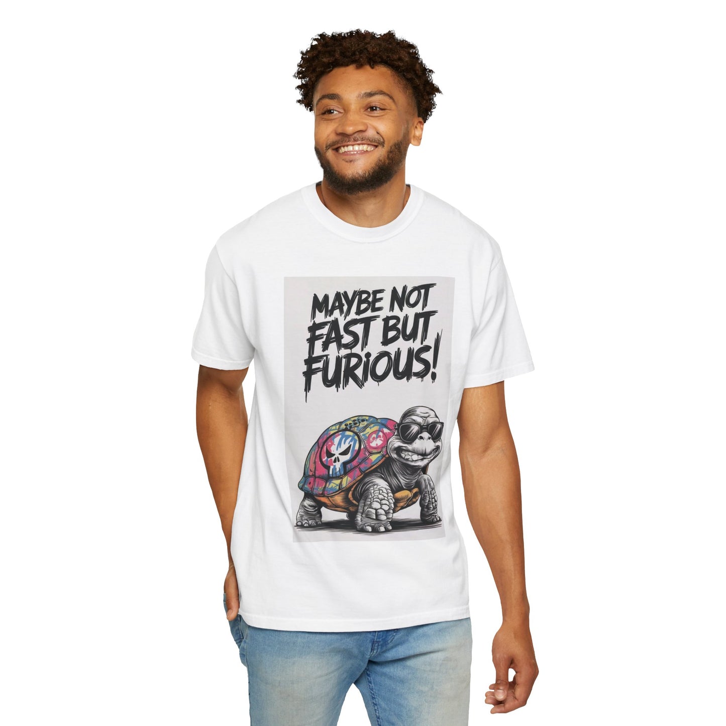Maybe Not Fast But Furious! Turtle — Funny Retro Graphic Tee