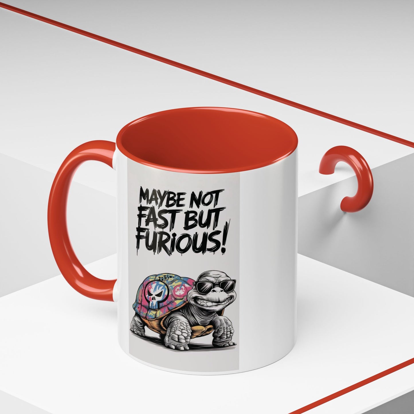 Maybe Not Fast But Furious Turtle Coffee Mug — Cute Funny Ceramic Tea & Coffee Cup