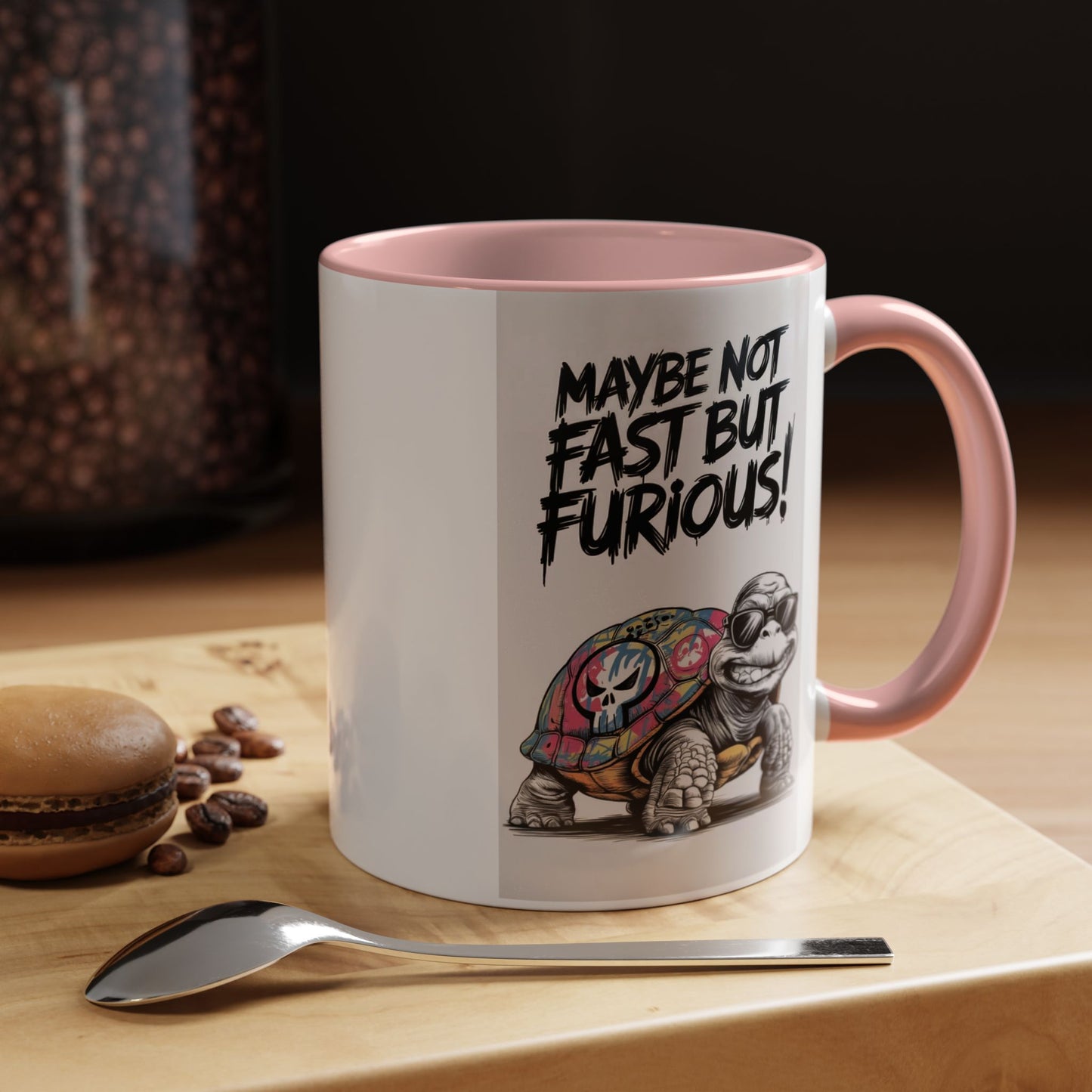 Maybe Not Fast But Furious Turtle Coffee Mug — Cute Funny Ceramic Tea & Coffee Cup