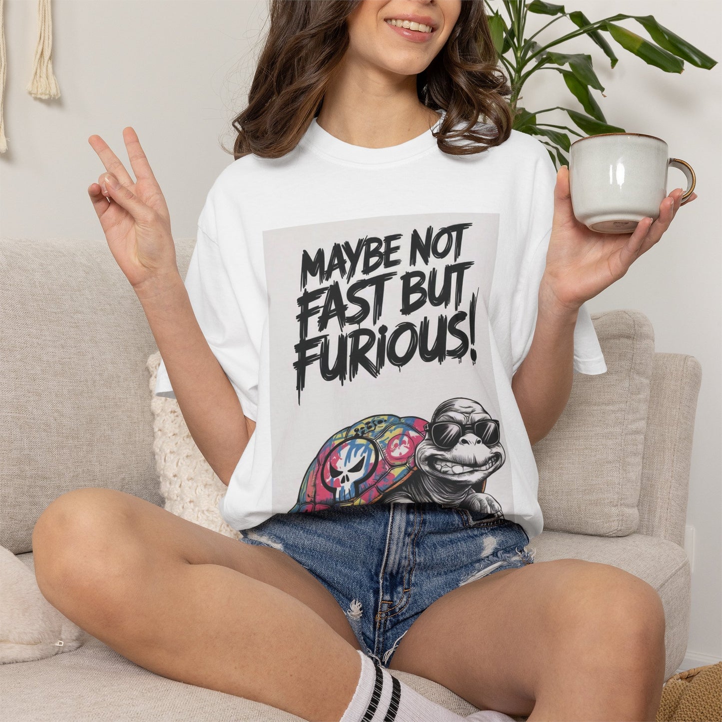 Maybe Not Fast But Furious! Turtle — Funny Retro Graphic Tee