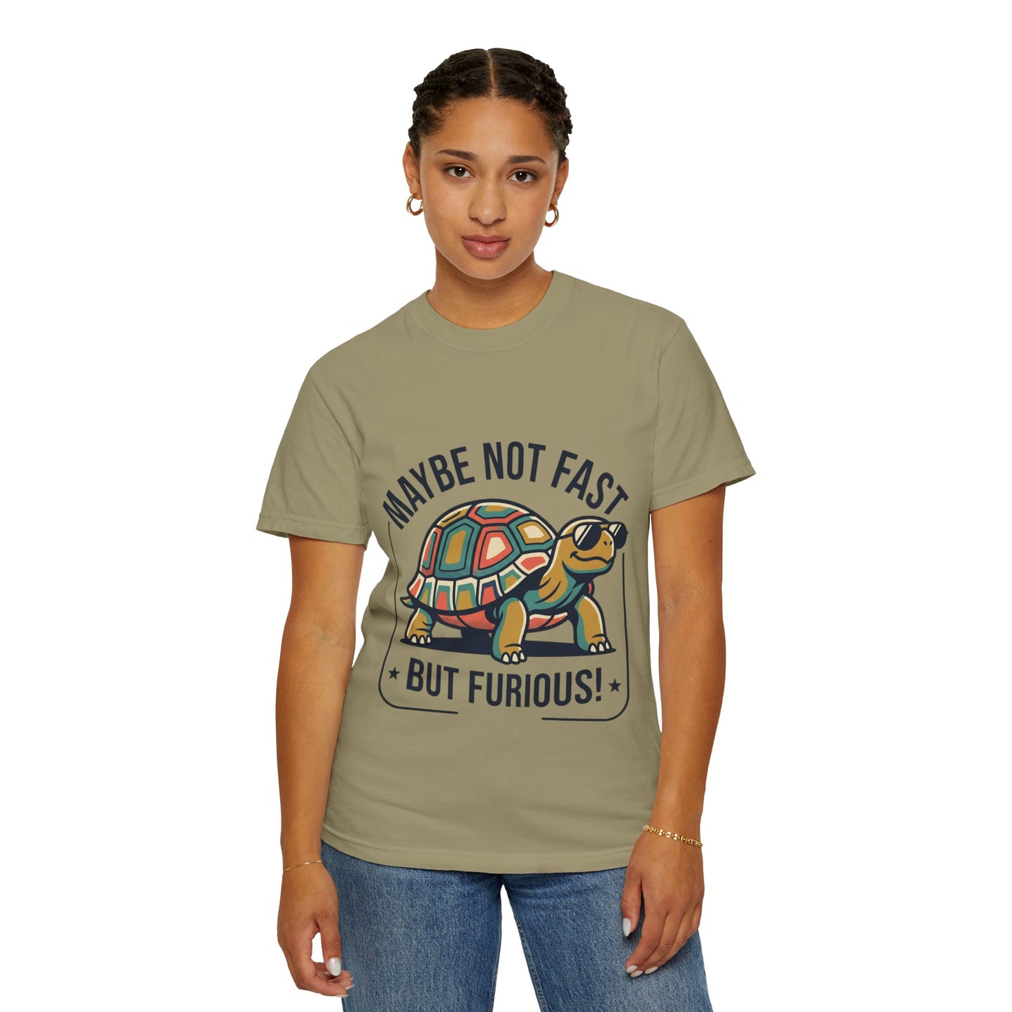 Maybe Not Fast But Furious! Turtle — Funny Retro Graphic Tee