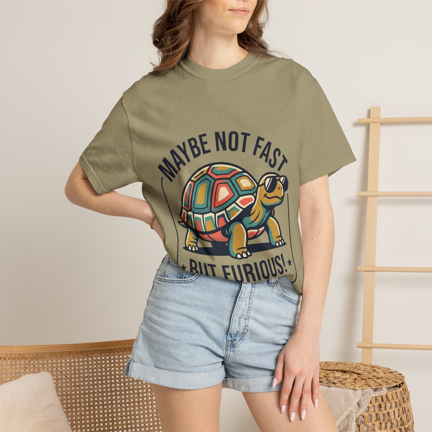 Maybe Not Fast But Furious! Turtle — Funny Retro Graphic Tee