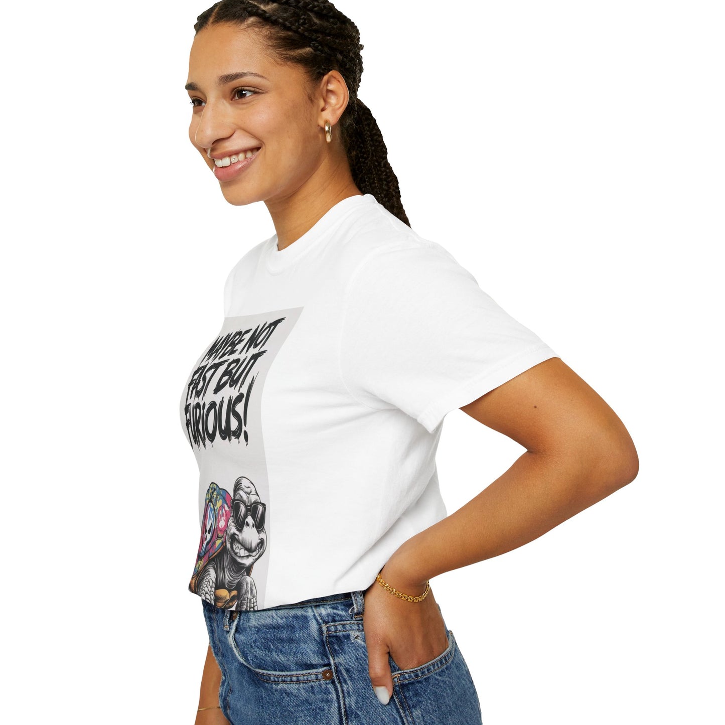 Maybe Not Fast But Furious! Turtle — Funny Retro Graphic Tee