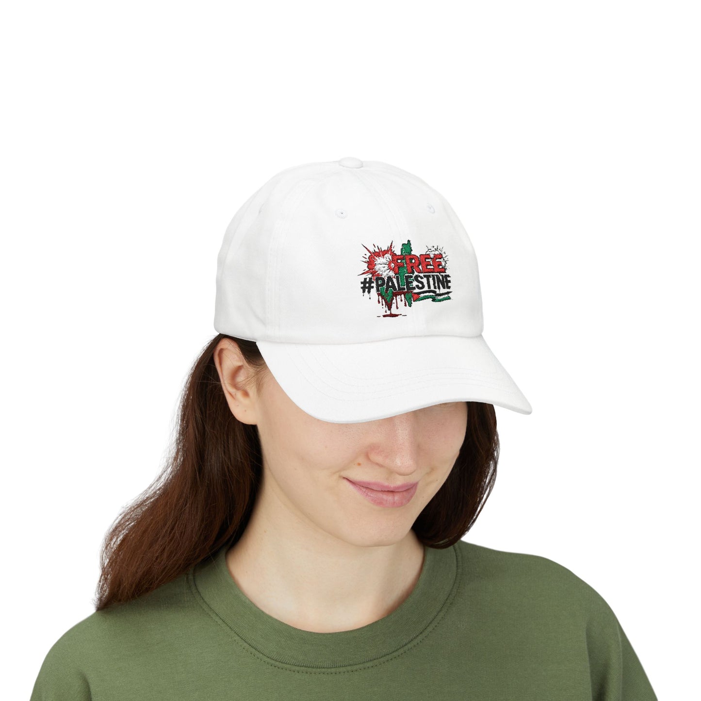 Unisex Cap — “FREE #PALESTINE” Embroidered Political Statement Hat