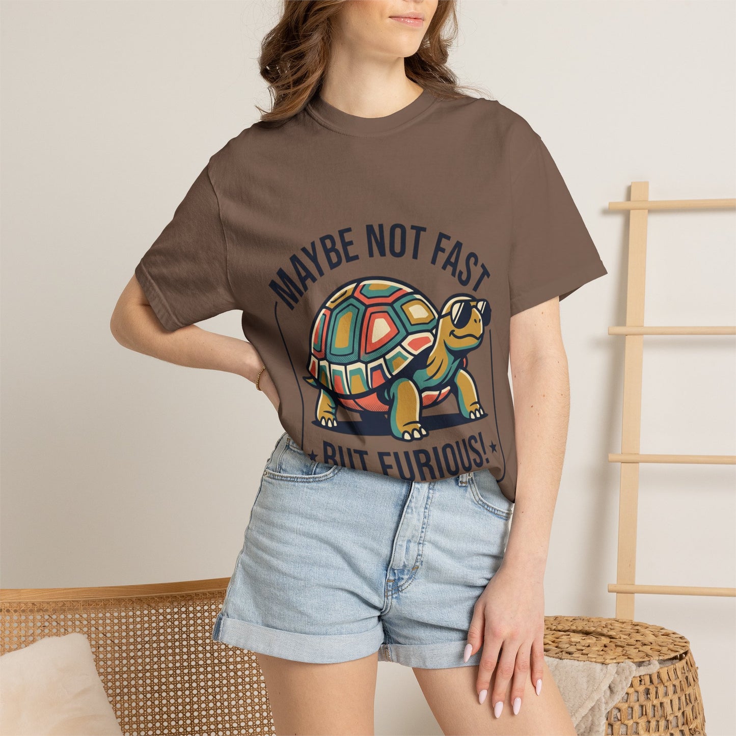 Maybe Not Fast But Furious! Turtle — Funny Retro Graphic Tee